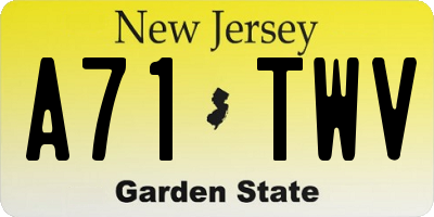 NJ license plate A71TWV