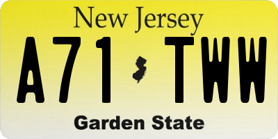 NJ license plate A71TWW