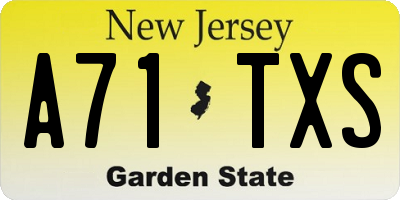 NJ license plate A71TXS