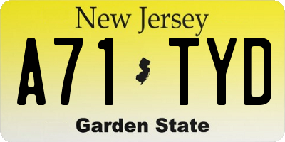 NJ license plate A71TYD