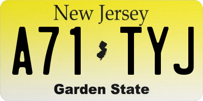 NJ license plate A71TYJ