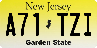 NJ license plate A71TZI