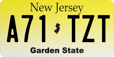 NJ license plate A71TZT