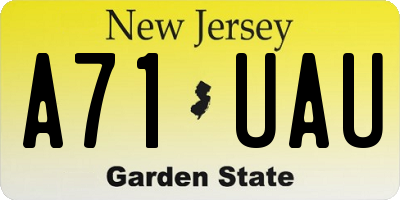 NJ license plate A71UAU