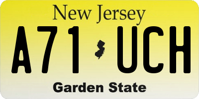 NJ license plate A71UCH
