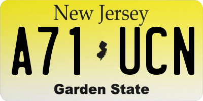 NJ license plate A71UCN