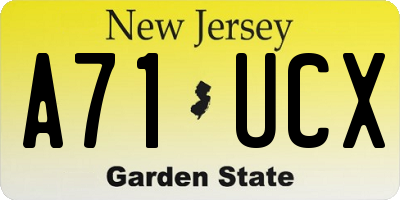 NJ license plate A71UCX