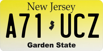 NJ license plate A71UCZ
