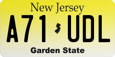 NJ license plate A71UDL