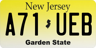 NJ license plate A71UEB