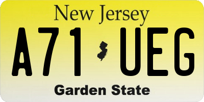 NJ license plate A71UEG