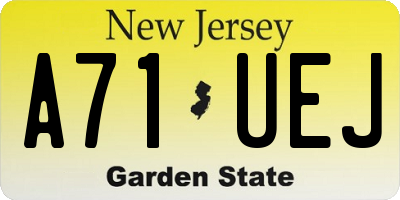 NJ license plate A71UEJ