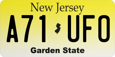 NJ license plate A71UFO