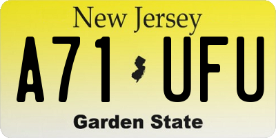 NJ license plate A71UFU