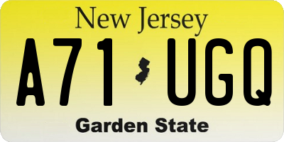 NJ license plate A71UGQ
