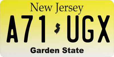 NJ license plate A71UGX