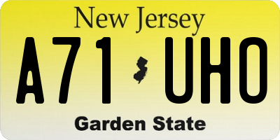 NJ license plate A71UHO