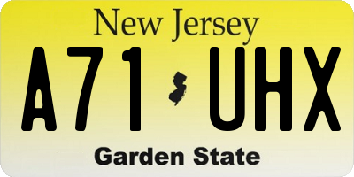 NJ license plate A71UHX