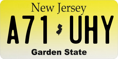 NJ license plate A71UHY