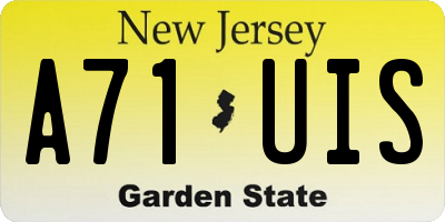 NJ license plate A71UIS