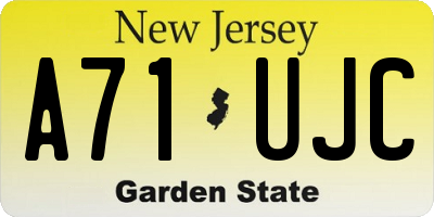 NJ license plate A71UJC