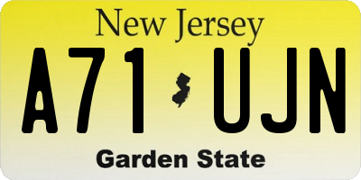 NJ license plate A71UJN