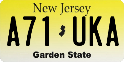 NJ license plate A71UKA
