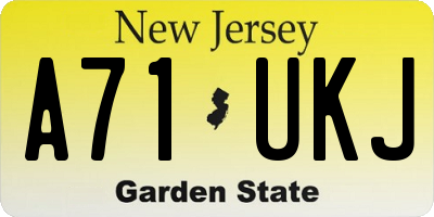 NJ license plate A71UKJ