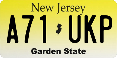 NJ license plate A71UKP