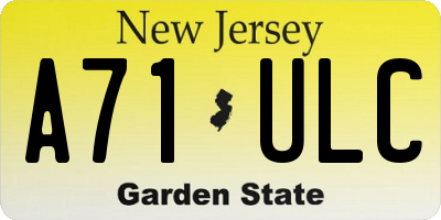 NJ license plate A71ULC