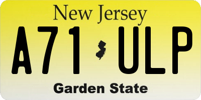NJ license plate A71ULP