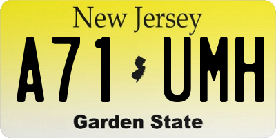 NJ license plate A71UMH