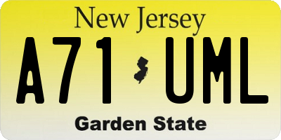NJ license plate A71UML