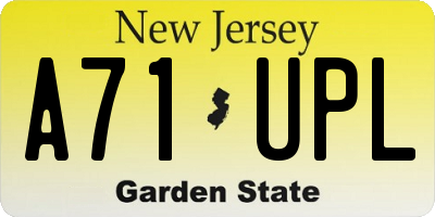 NJ license plate A71UPL