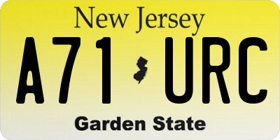 NJ license plate A71URC