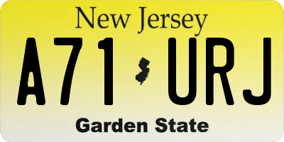 NJ license plate A71URJ