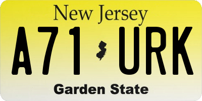 NJ license plate A71URK