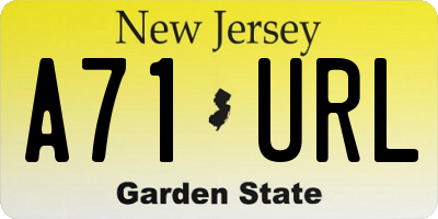 NJ license plate A71URL