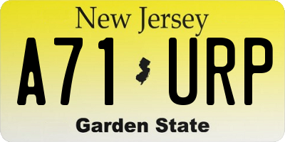 NJ license plate A71URP