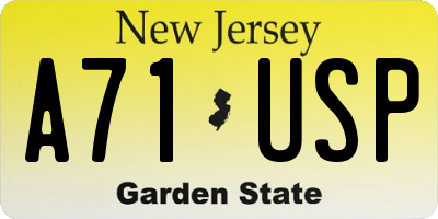 NJ license plate A71USP