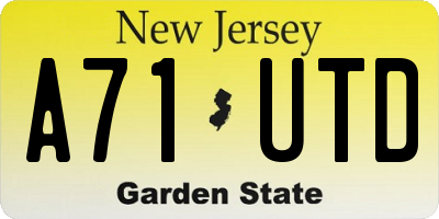 NJ license plate A71UTD