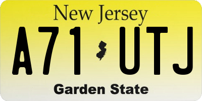 NJ license plate A71UTJ