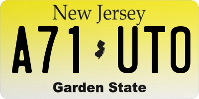 NJ license plate A71UTO