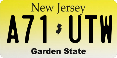 NJ license plate A71UTW