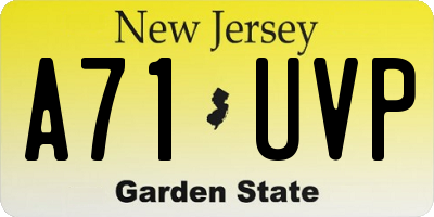 NJ license plate A71UVP