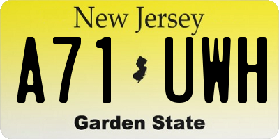 NJ license plate A71UWH