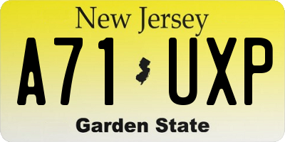 NJ license plate A71UXP
