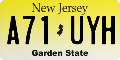 NJ license plate A71UYH
