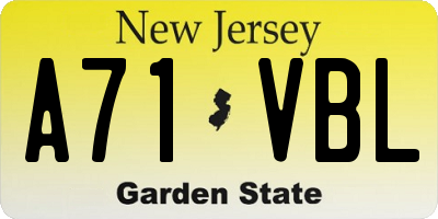 NJ license plate A71VBL