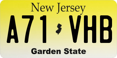 NJ license plate A71VHB